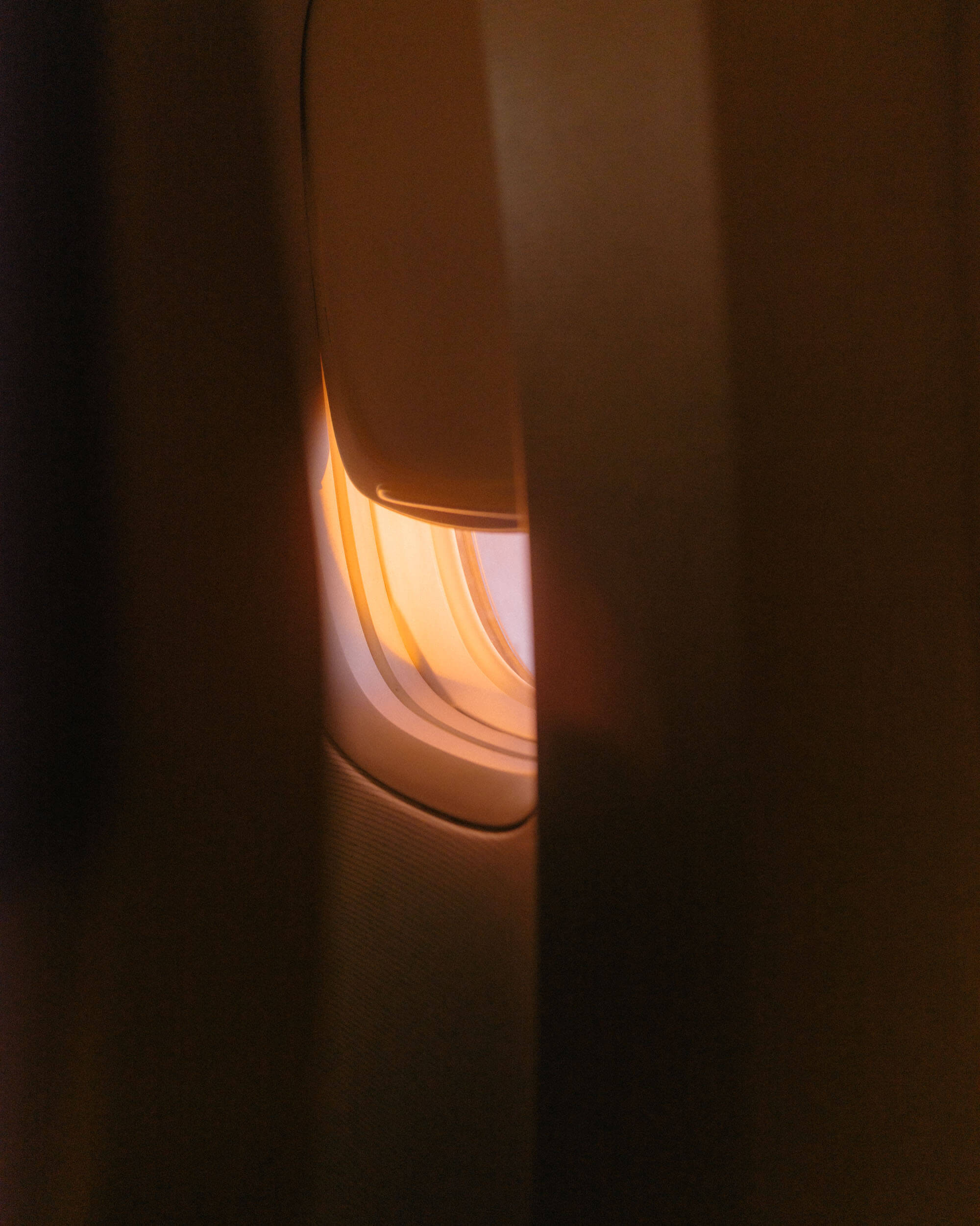 The plane window on the flight to Japan